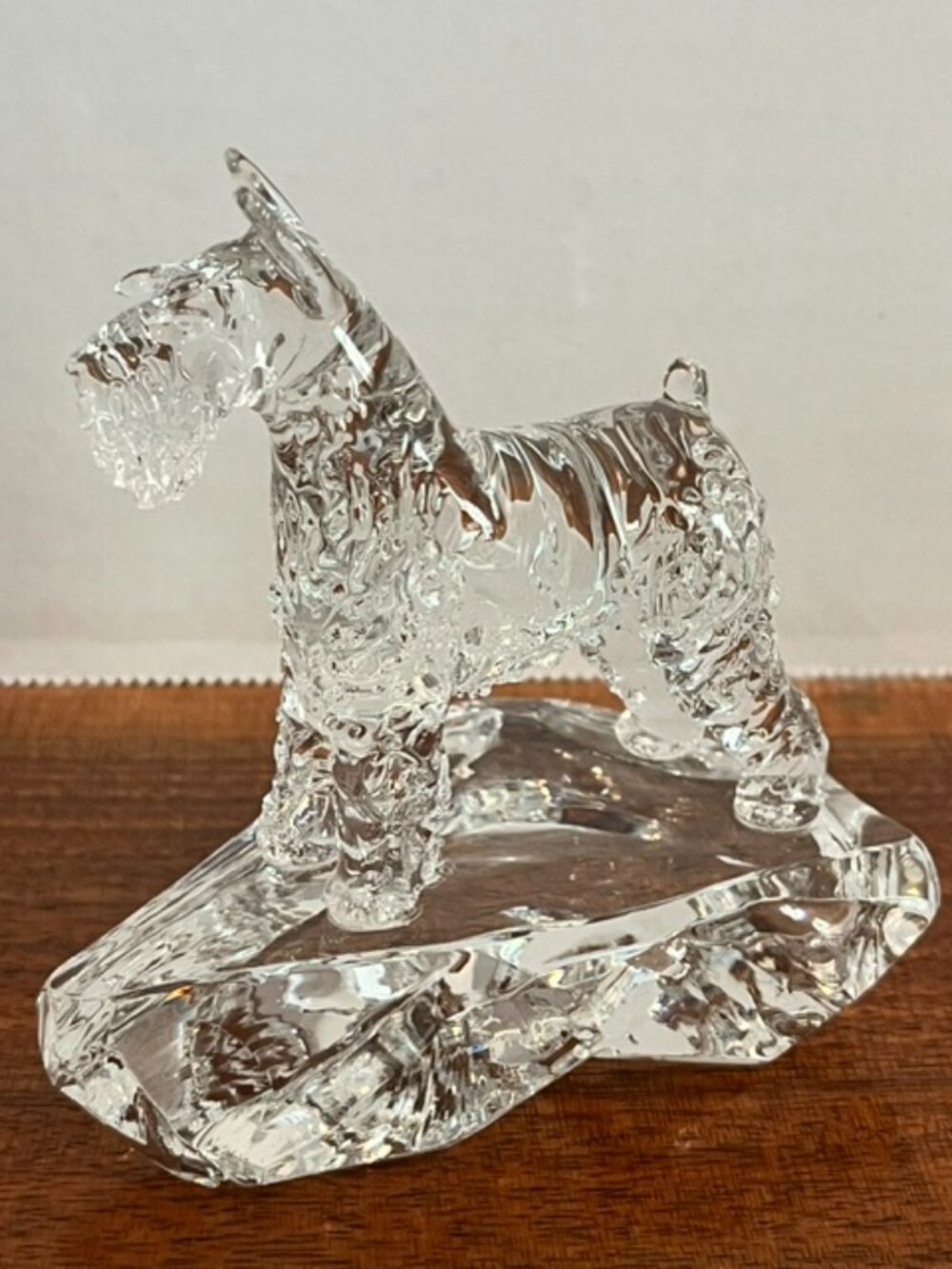 Hand Sculpted Glass Schnauzer Dog Figurine Paperweight by UK Artist Neil Harris